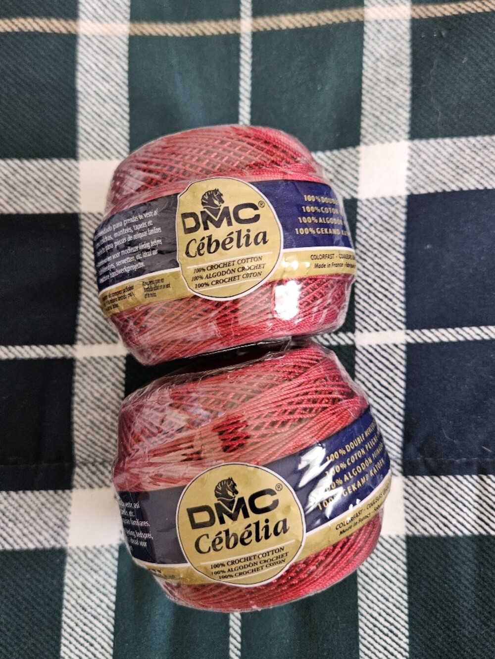 NEW 2 x DMC Cebelia 100% Cotton Shade 816 Size #10 Crochet Thread